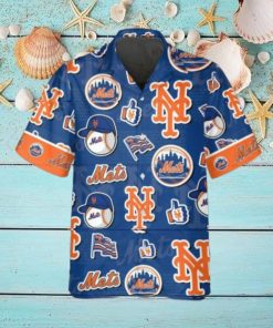 Pattern Logo New York Mets Hawaiian Shirt, MLB Hawaiian Shirt