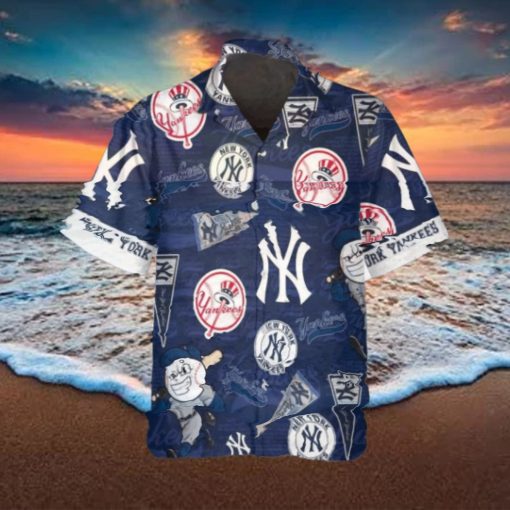 Pattern Logo New York Yankees Hawaiian Shirt, MLB Hawaiian Shirt