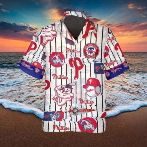 Pattern Logo Phillies Hawaiian Shirt, Philadelphia Phillies Hawaiian Shirt, MLB Hawaiian Shirt