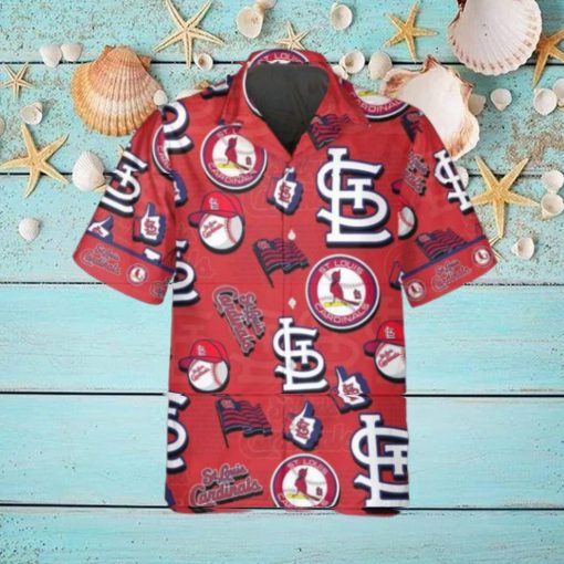 Pattern Logo St. Louis Cardinals Hawaiian Shirt, MLB Hawaiian Shirt