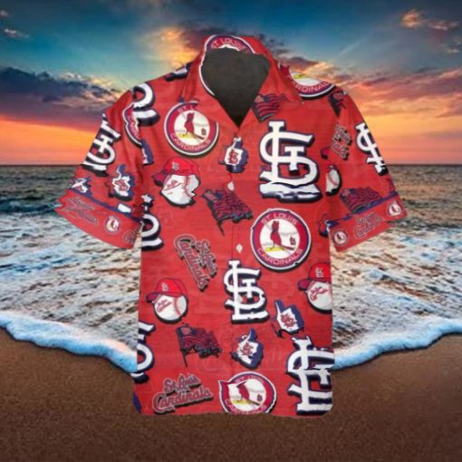 Pattern Logo St. Louis Cardinals Hawaiian Shirt, MLB Hawaiian Shirt