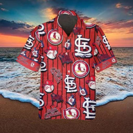 Pattern Logo St. Louis Cardinals Hawaiian Shirt, St. Louis Cardinals Aloha Shirt, MLB Hawaiian Shirt