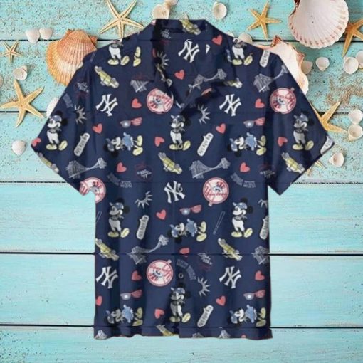 Pattern NY Yankees Hawaiian Shirt, MLB Hawaiian Shirt, Hawaiian Button Up Shirt