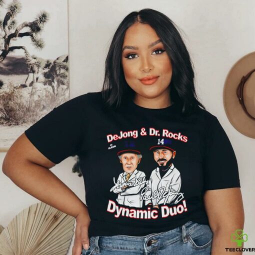 Paul DeJong and Dr Rocks Dynamic Duo Washington caricature signature shirt