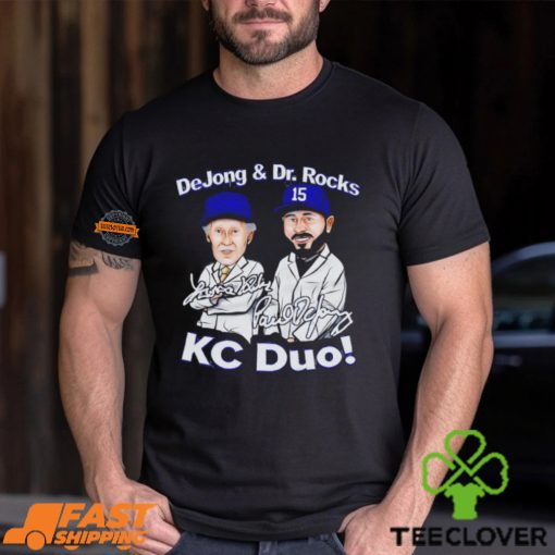 Paul DeJong and Dr. Rocks Kansas City Cartoon Signatures shirt