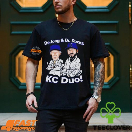 Paul DeJong and Dr. Rocks Kansas City Cartoon Signatures shirt