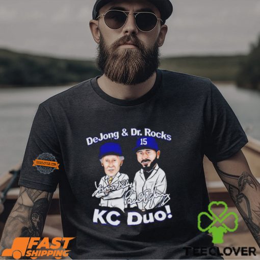 Paul DeJong and Dr. Rocks Kansas City Cartoon Signatures shirt