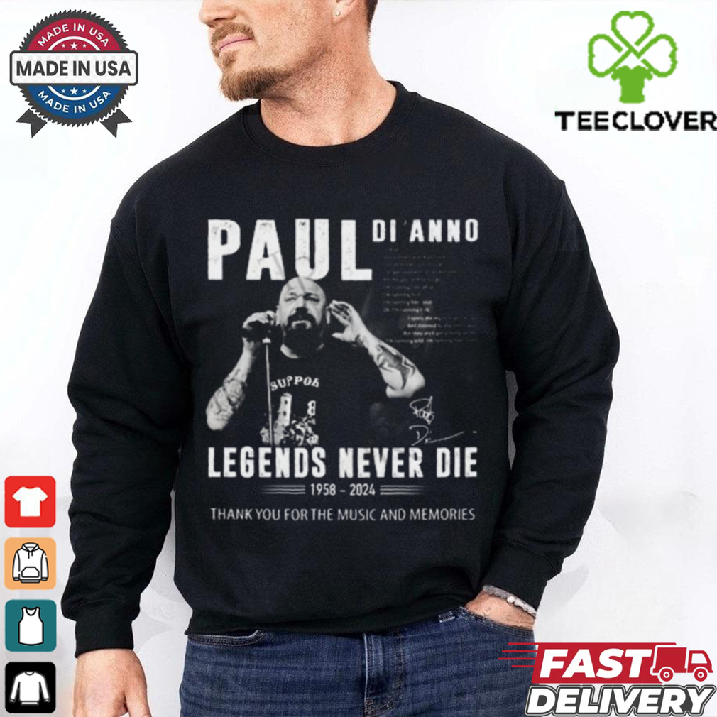 Paul Di’Anno Legends Never Die 1958 2024 Thank You For The Music And Memories T Shirt Paul Di’Anno Legends Never Die 1958 2024 Thank You For The Music And Memories T Shirt