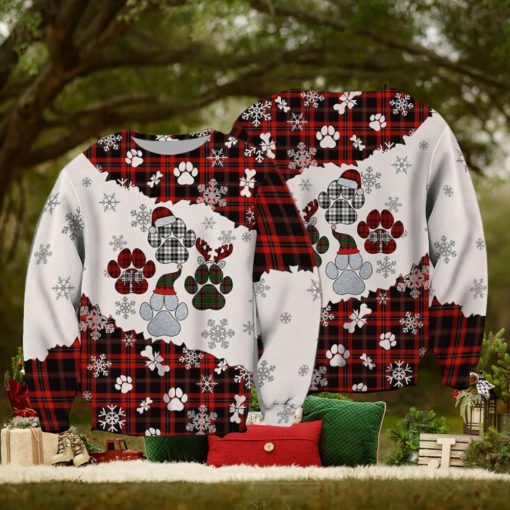 Paws Christmas 3D Ugly Christmas Sweatshirt
