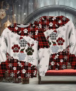 Paws Christmas 3D Ugly Christmas Sweatshirt