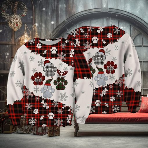 Paws Christmas 3D Ugly Christmas Sweatshirt