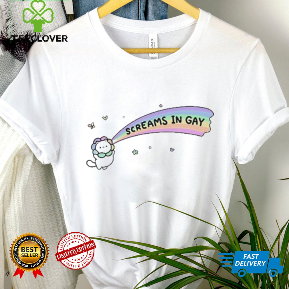 Pawsofpride Screams In Gay T Shirt Pawsofpride Screams In Gay T Shirt