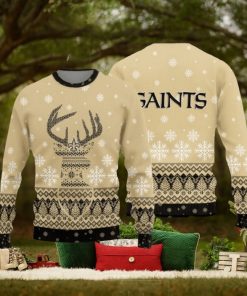 New Orleans Saints Christmas Reindeer Ugly Christmas Sweater Hat AOP Gift For Fans