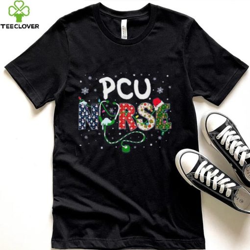 Pcu Nurse Xmas Santa Hat Funny Nursing Christmas Pattern Shirt