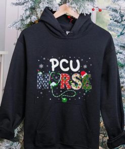 Pcu Nurse Xmas Santa Hat Funny Nursing Christmas Pattern Shirt