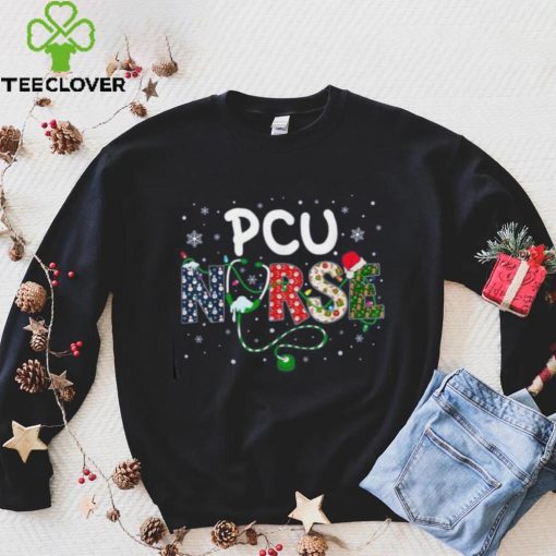 Pcu Nurse Xmas Santa Hat Funny Nursing Christmas Pattern Shirt