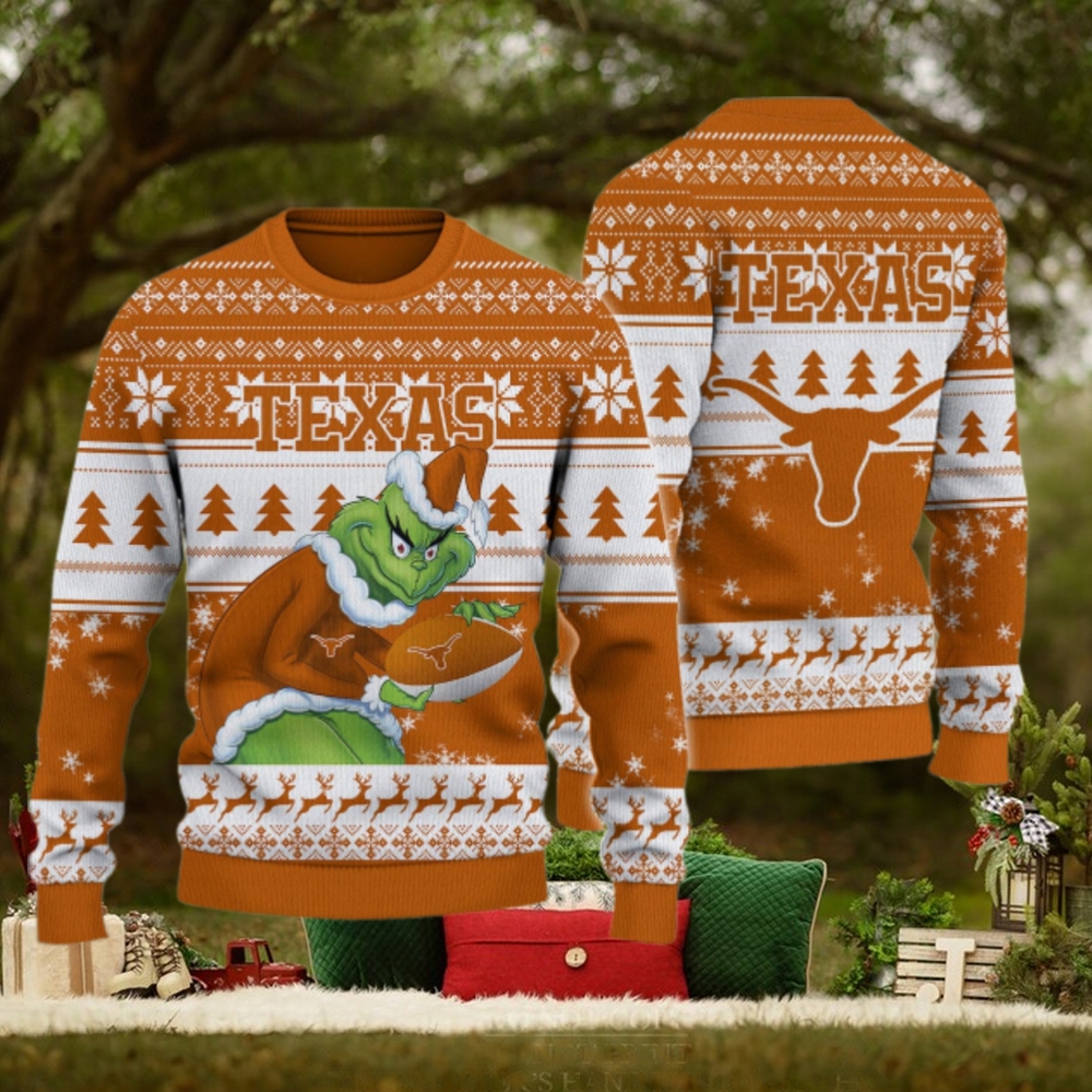 Texas Longhorns Grinch Ugly Christmas Sweater Texas Longhorns Grinch Ugly Christmas Sweater