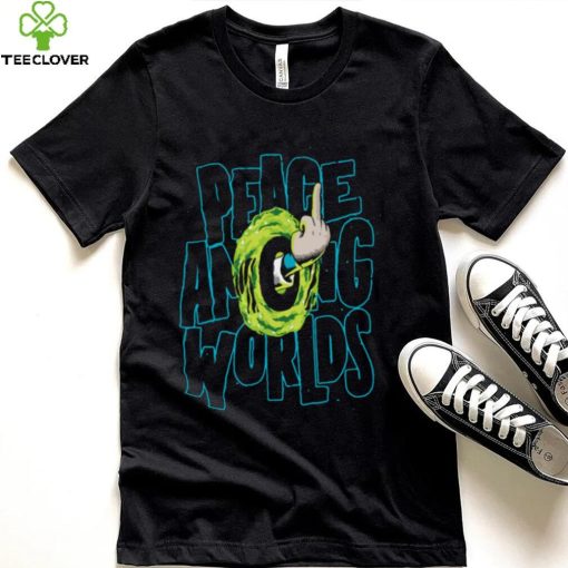 Peace Among Worlds Rick And Morty Middle Finger Funny Unisex T shirt