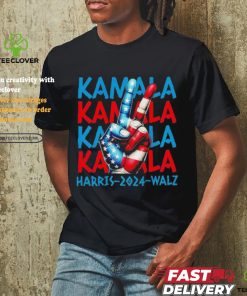 Peace Kamala Harris Tim Walz 2024 US flag shirt