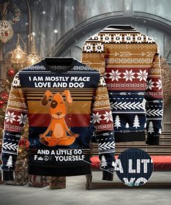 Peace Love And Dog All Over Printed 3D Ugly Christmas Sweater Christmas Gift For Men And Women