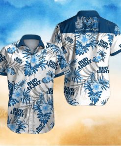 Peace Love Bud Light hawaiian shirt
