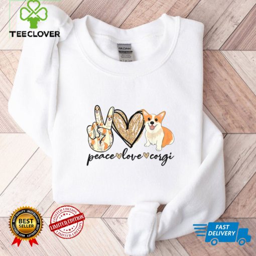 Peace Love Corgi Funny Dog Mom Mother's Day Gift Corgi Lover T Shirt