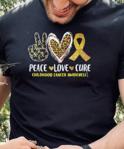 Peace Love Cure Childhood Cancer Awareness Leopart Heart T Shirt 1 Peace Love Cure Childhood Cancer Awareness Leopart Heart T Shirt