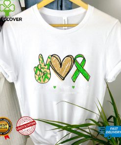 Peace Love Hope Mental Health Awareness Green Ribbon Heart T Shirt