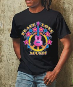 Peace Love Music Guitarist Music Festival Costume Hippie T Shirt