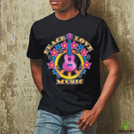Peace Love Music Guitarist Music Festival Costume Hippie T Shirt