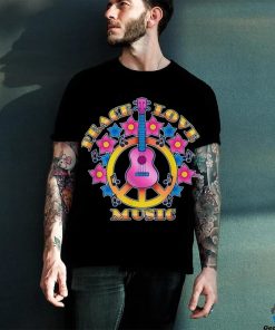 Peace Love Music Guitarist Music Festival Costume Hippie T Shirt