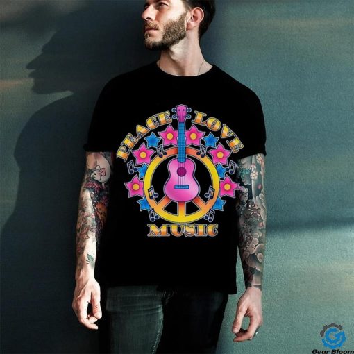 Peace Love Music Guitarist Music Festival Costume Hippie T Shirt