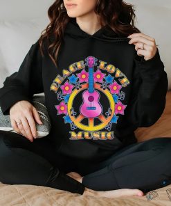 Peace Love Music Guitarist Music Festival Costume Hippie T Shirt