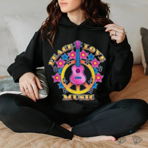 Peace Love Music Guitarist Music Festival Costume Hippie T Shirt