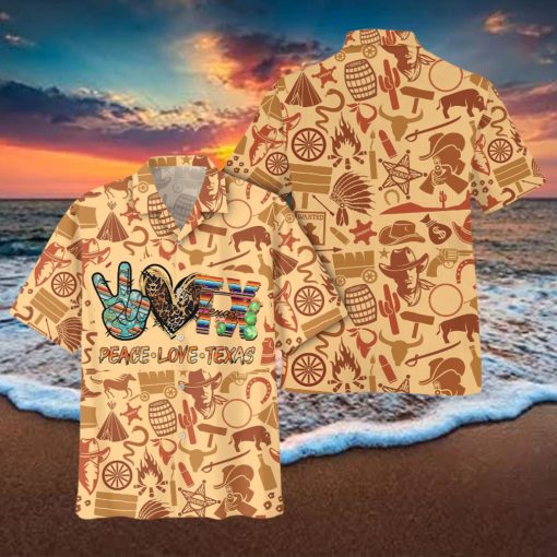 Peace Love Texas Aloha Hawaiian Shirts For Men For Women