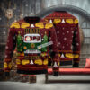 Santa Claus Bulldog Face Black Naughty Ugly Sweater