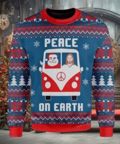 Peace On Earth Santa Claus And Jesus In The Car Ugly Sweater Party