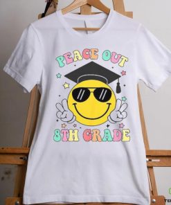 Peace Out 8th Grade Retro Smile Face Last Day Of School Shirt