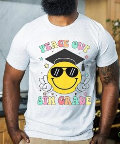 Peace Out 8th Grade Retro Smile Face Last Day Of School Shirt