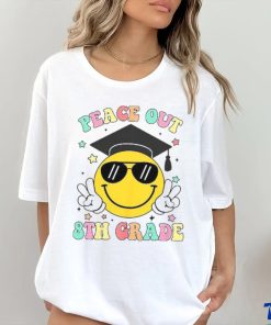 Peace Out 8th Grade Retro Smile Face Last Day Of School Shirt