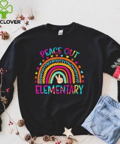 Peace Out Elementary Rainbow Last Day Of School Tie Dye T Shirt