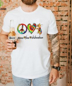 Peace love Chihuahua tie dye rainbow dog lover shirt
