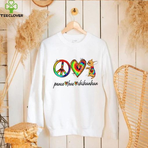 Peace love Chihuahua tie dye rainbow dog lover shirt