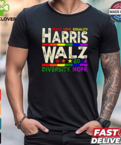 Peace love equality Harris Walz 2024 diversity hope shirt