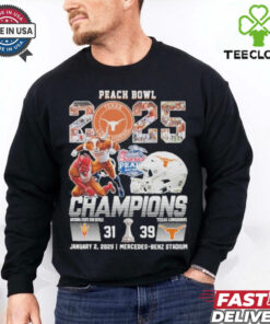 Peach Bowl 2025 Champions Texas Longhorns 39 31 ASU Shirt