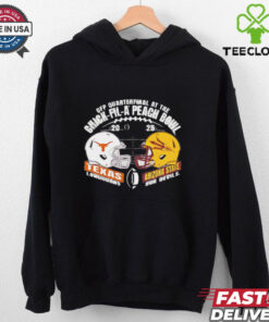 Peach Bowl Head to Head Texas Longhorns vs Arizona State Devils 2024 Vintage Shirt, celebrating the exciting matchup with a retro design for both teams.