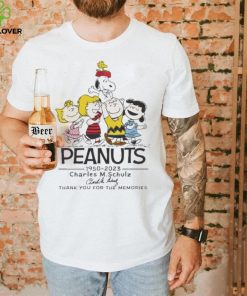 Peanuts 1950 – 2023 Charles M Schulz thank you for the memories signature shirt