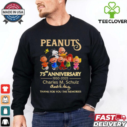 Peanuts 75th anniversary 1950 2025 thank you for the memories shirt
