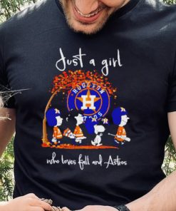 Peanuts Cartoon Just A Girl Who Loves Fall And Astros Shirt