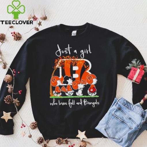Peanuts Cartoon Just A Girl Who Loves Fall And Bengals Shirt